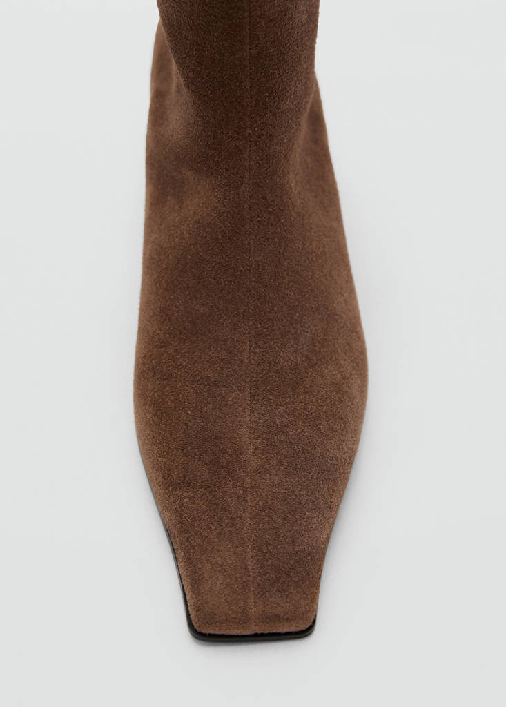 Bottines Cuir Et Croûte De Cuir