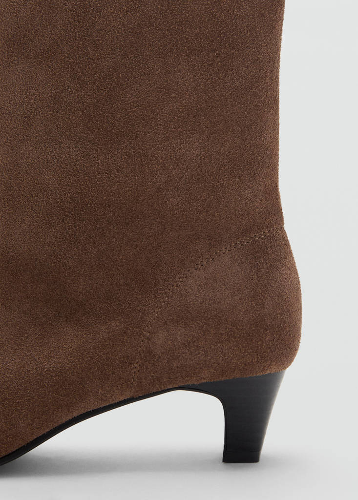 Bottines Cuir Et Croûte De Cuir