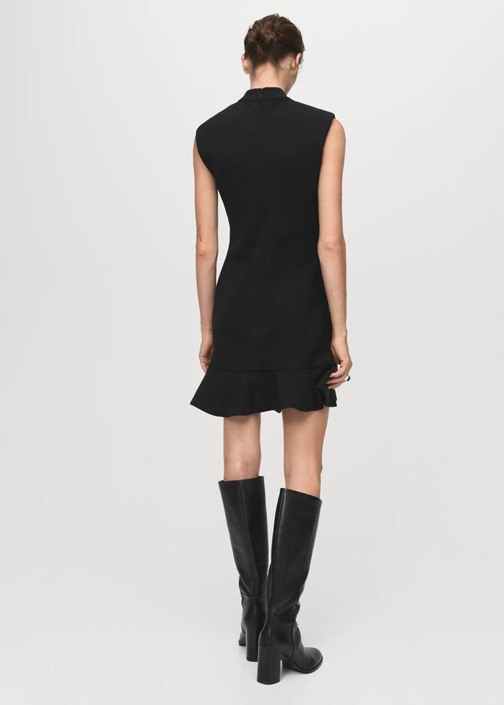 Robe À Volants Et Col Cheminée