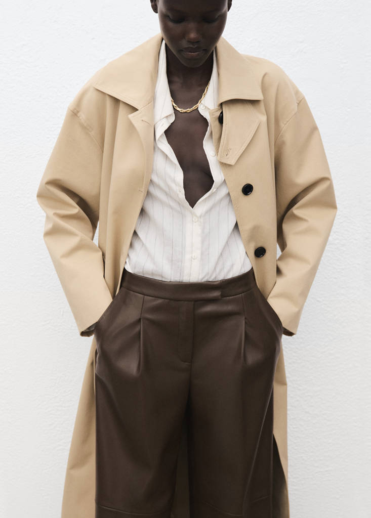 Wijde Pantalon Van Synthetisch Leer