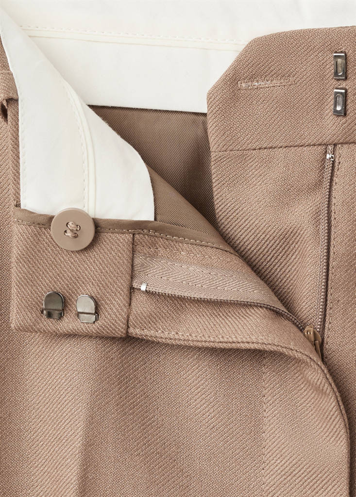 Pantaloni da completo dritti in lana mista