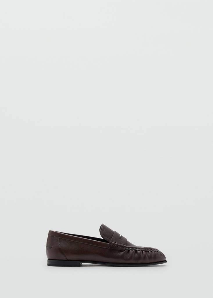 Leder-Loafer Mit Stegdetail