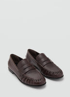 Leder-Loafer Mit Stegdetail