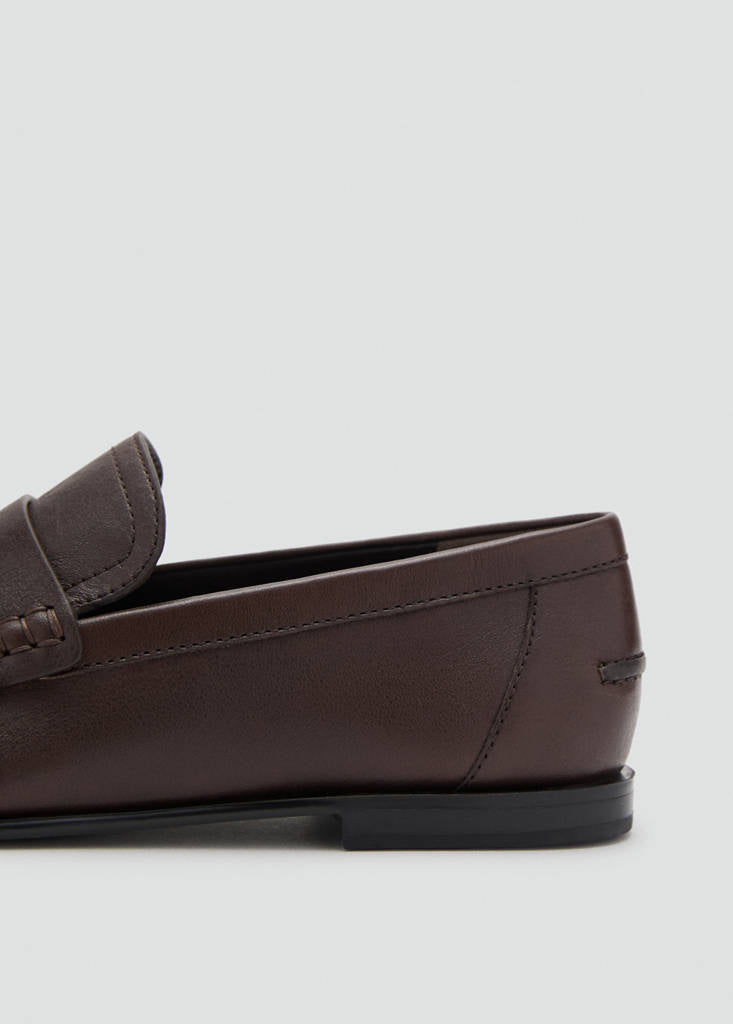 Leder-Loafer Mit Stegdetail