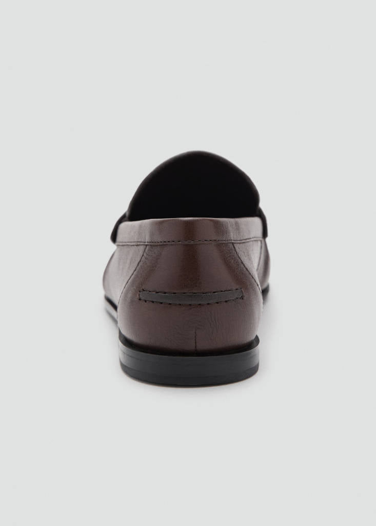 Leder-Loafer Mit Stegdetail