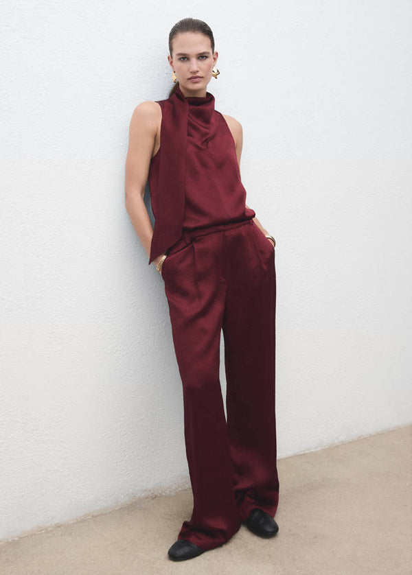 Wijde satijnen pantalon