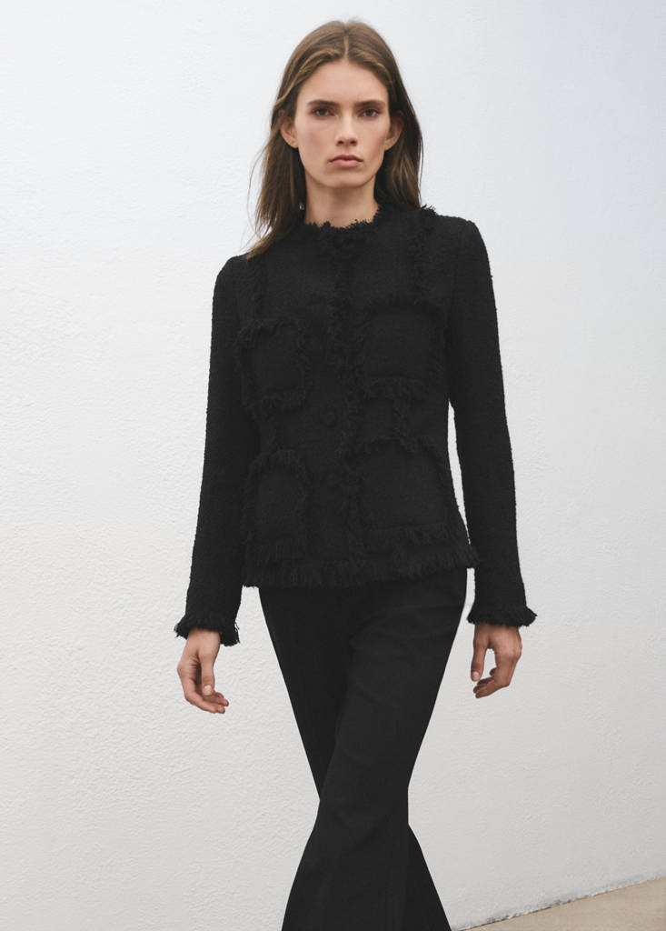 Giacca Tweed Bordi Sfilacciati