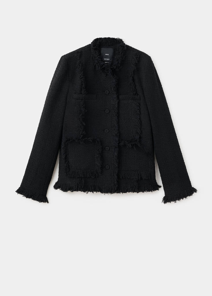 Giacca Tweed Bordi Sfilacciati