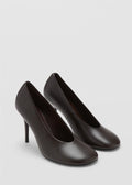 Chaussures À Talon En Cuir Bout Pointu