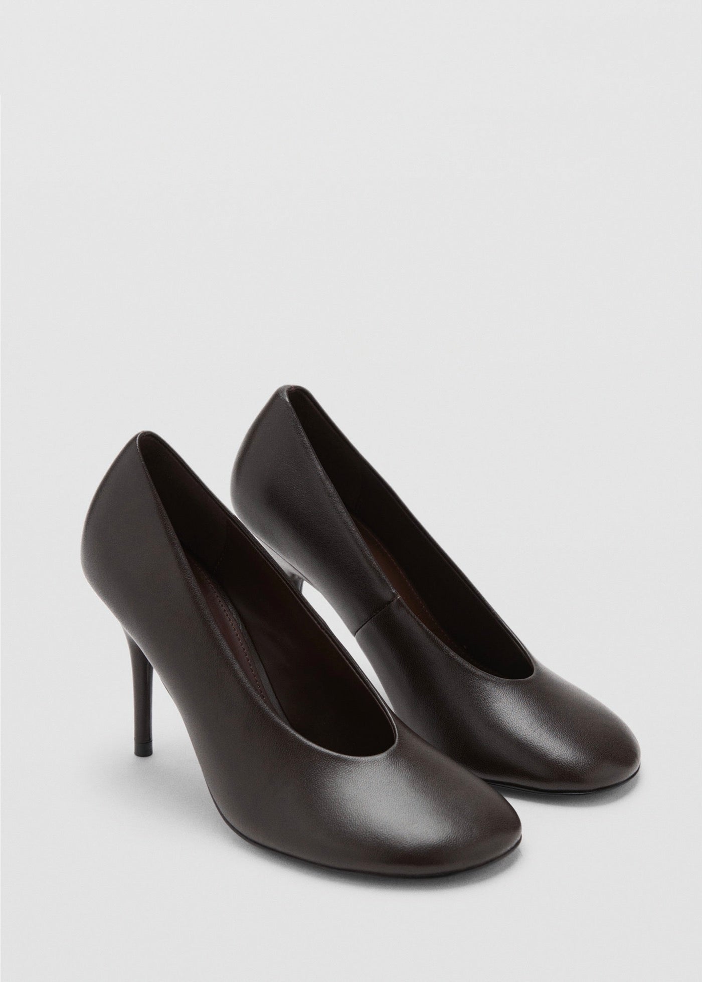 Chaussures À Talon En Cuir Bout Pointu
