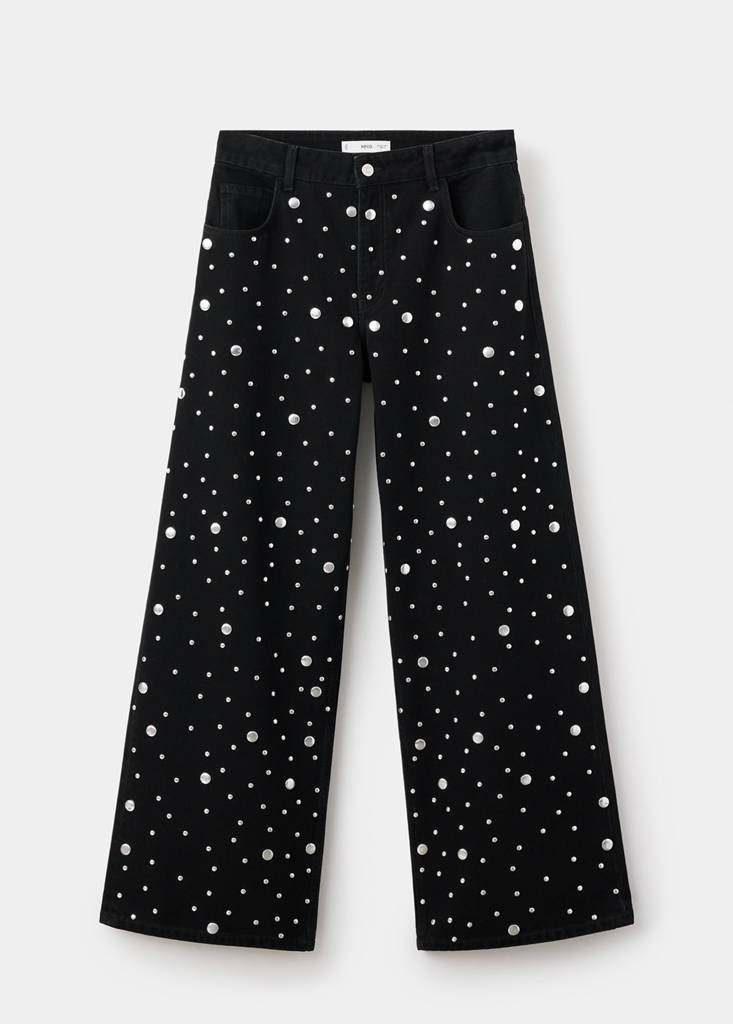 Jeans Dritti Con Borchie