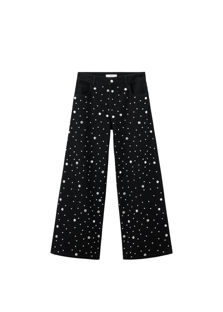 Jeans Dritti Con Borchie