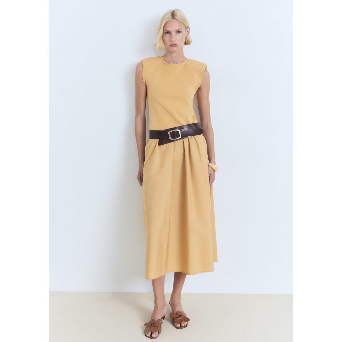 Robe Midi Tissu Combiné