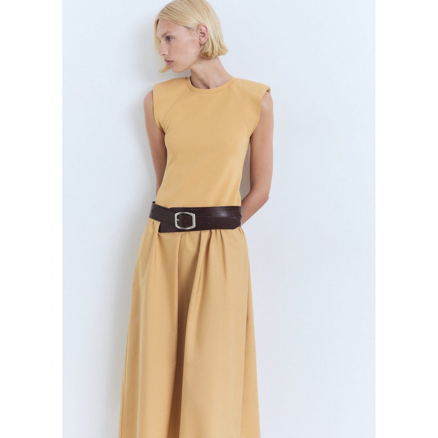 Robe Midi Tissu Combiné