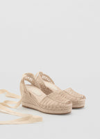 Chaussure À Talon Compensé En Jute À Brides