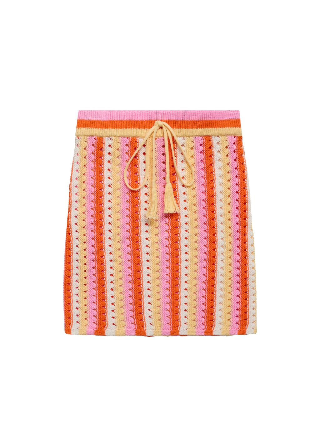 Jupe En Crochet À Rayures Bicolore