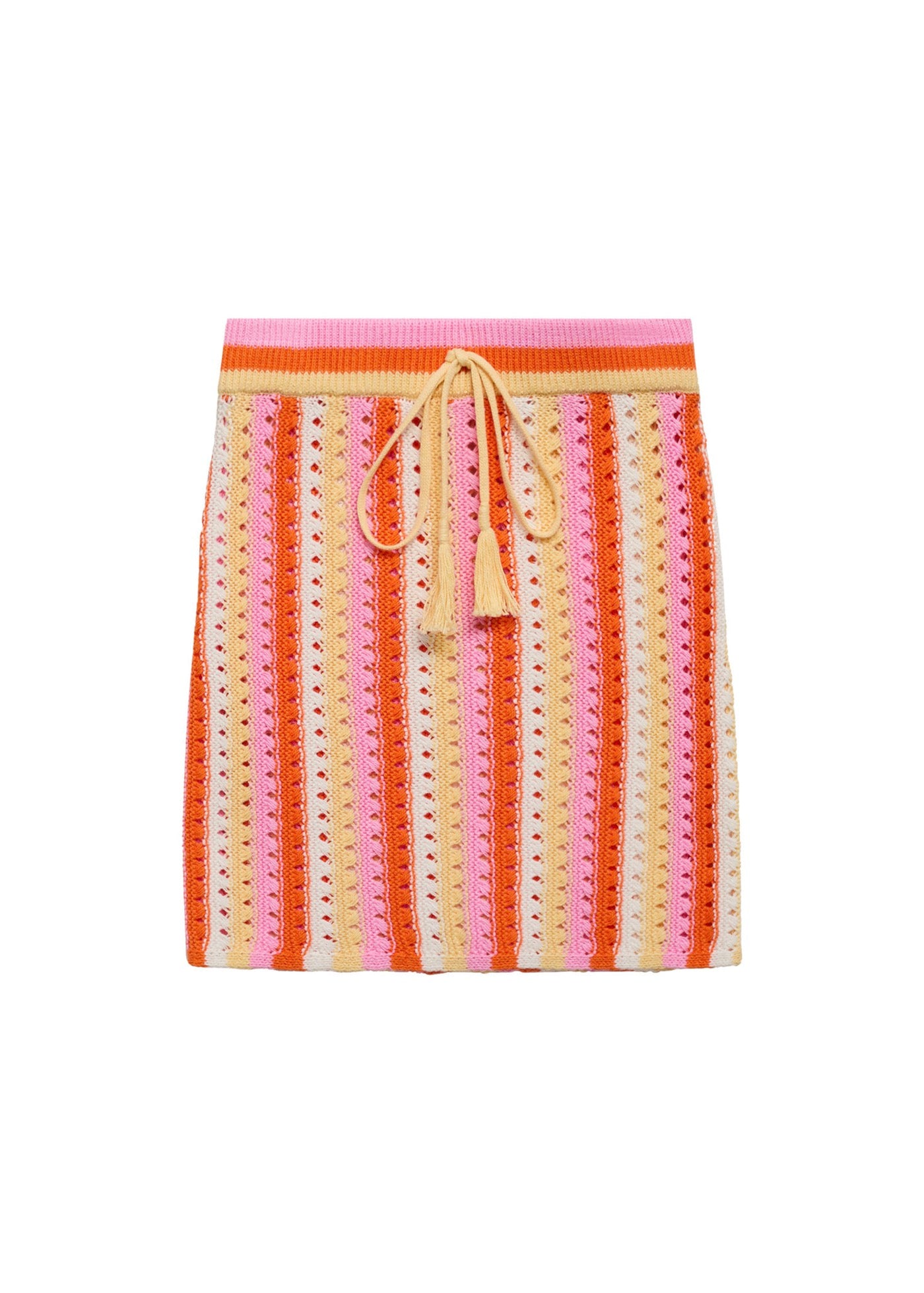 Jupe En Crochet À Rayures Bicolore