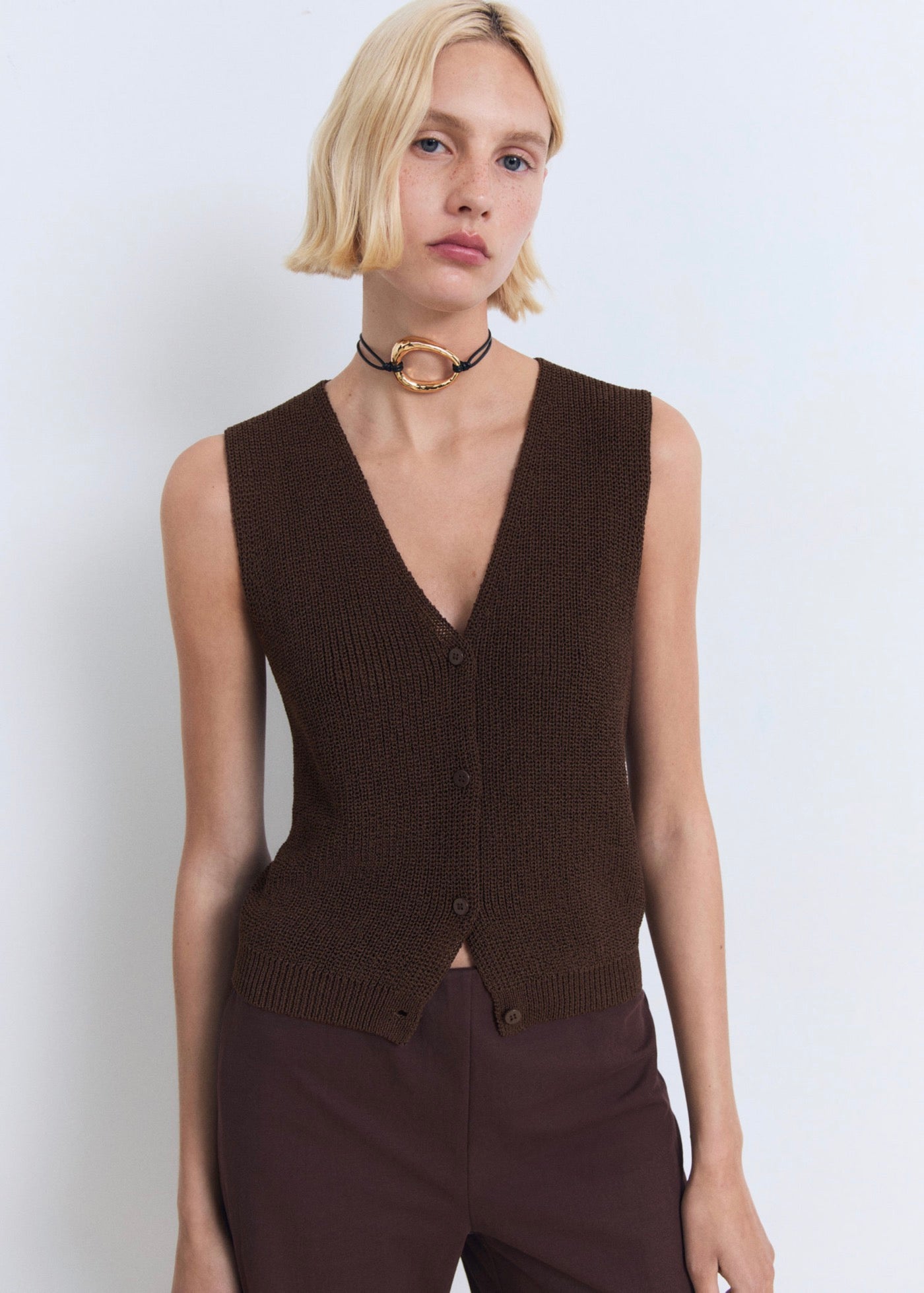Gilet Maille Ajourée