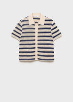Cardigan Rayures Manches Courtes
