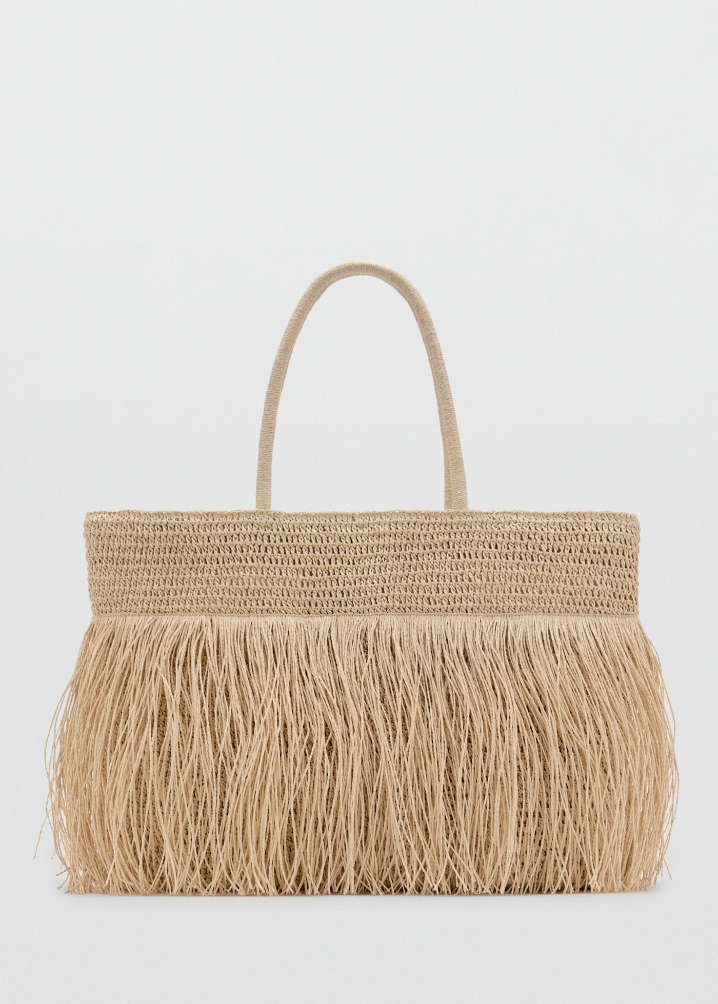Sac Cabas Fibre Naturelle À Franges