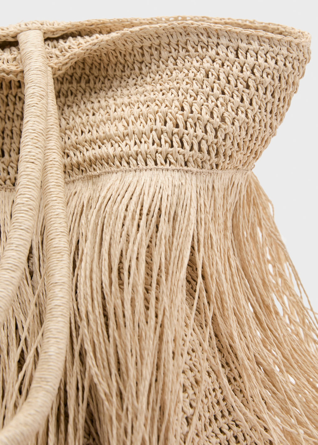 Sac Cabas Fibre Naturelle À Franges
