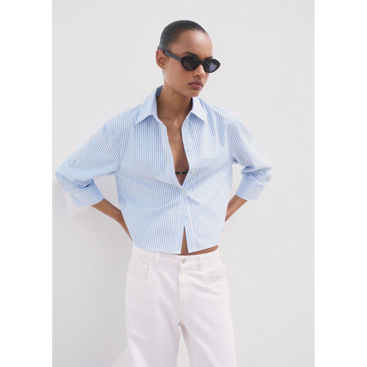 Chemise Crop Strass