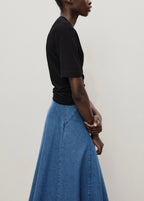 Jupe Midi Denim Coutures