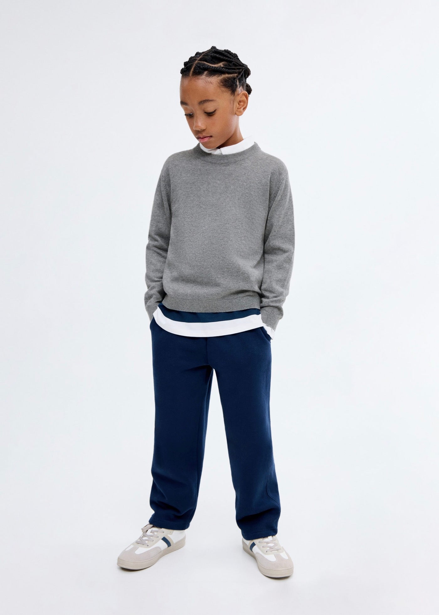 Pull Hugo Gris Moyen Chiné - Garçon