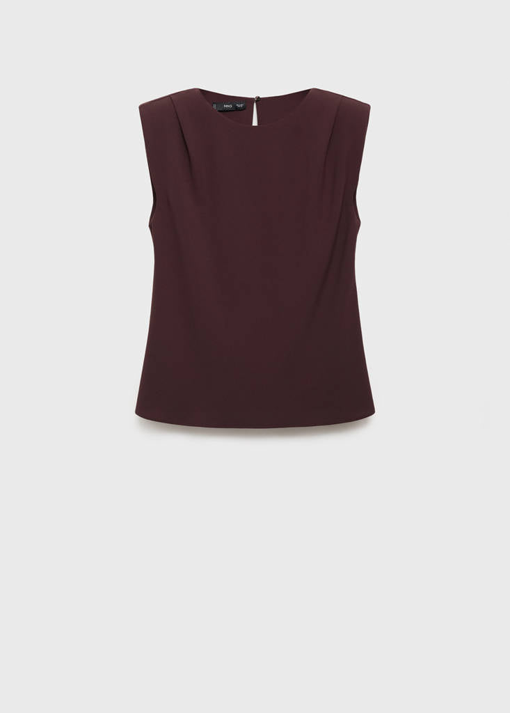 Bluse mit gerafften Schulterpolstern