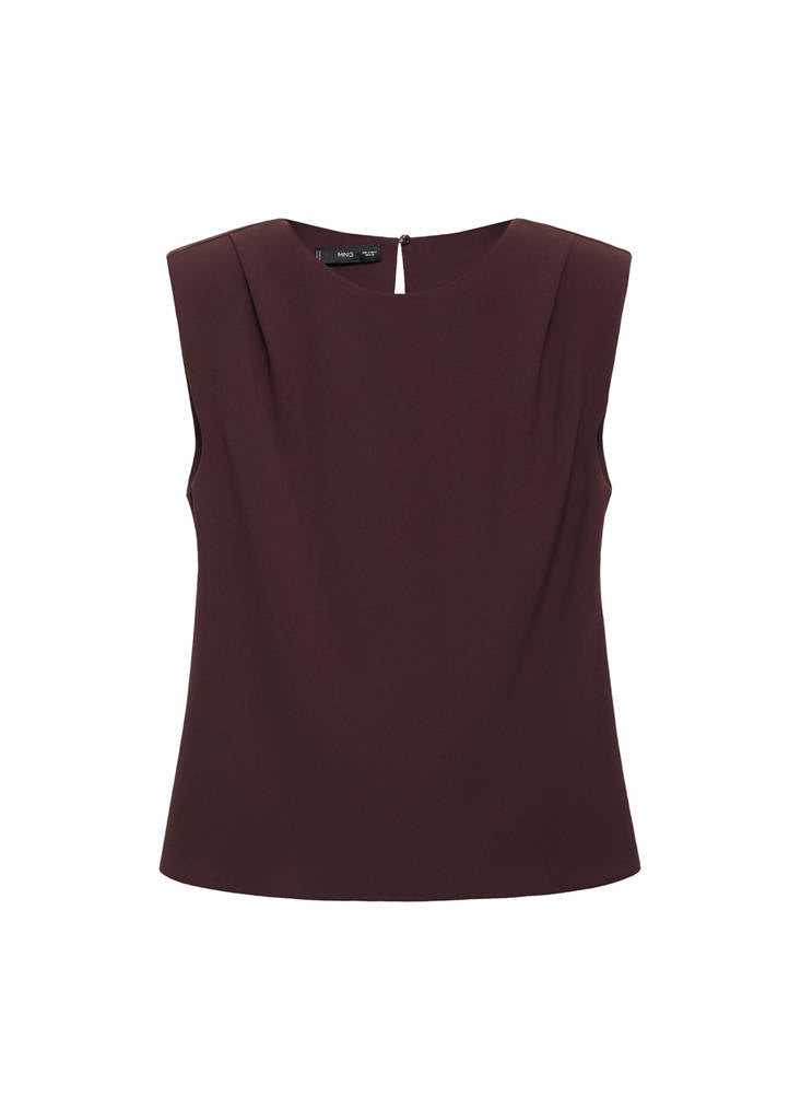 Bluse mit gerafften Schulterpolstern