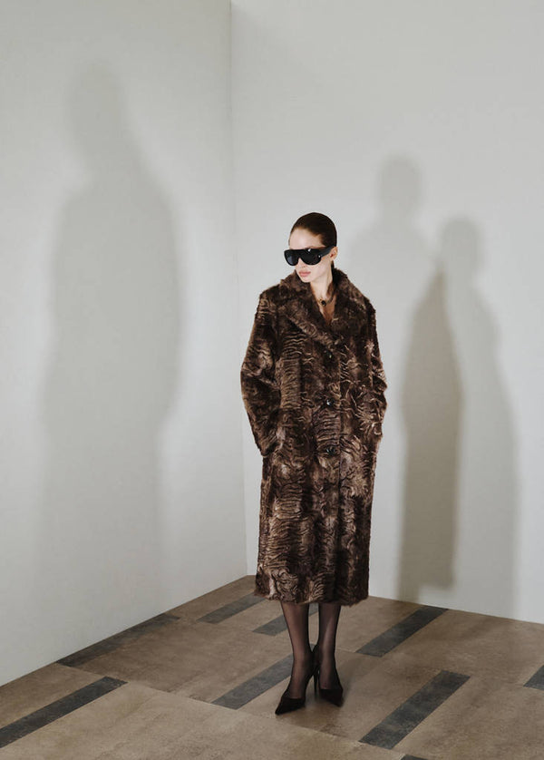 Mantel Van Getextureerd Faux Fur