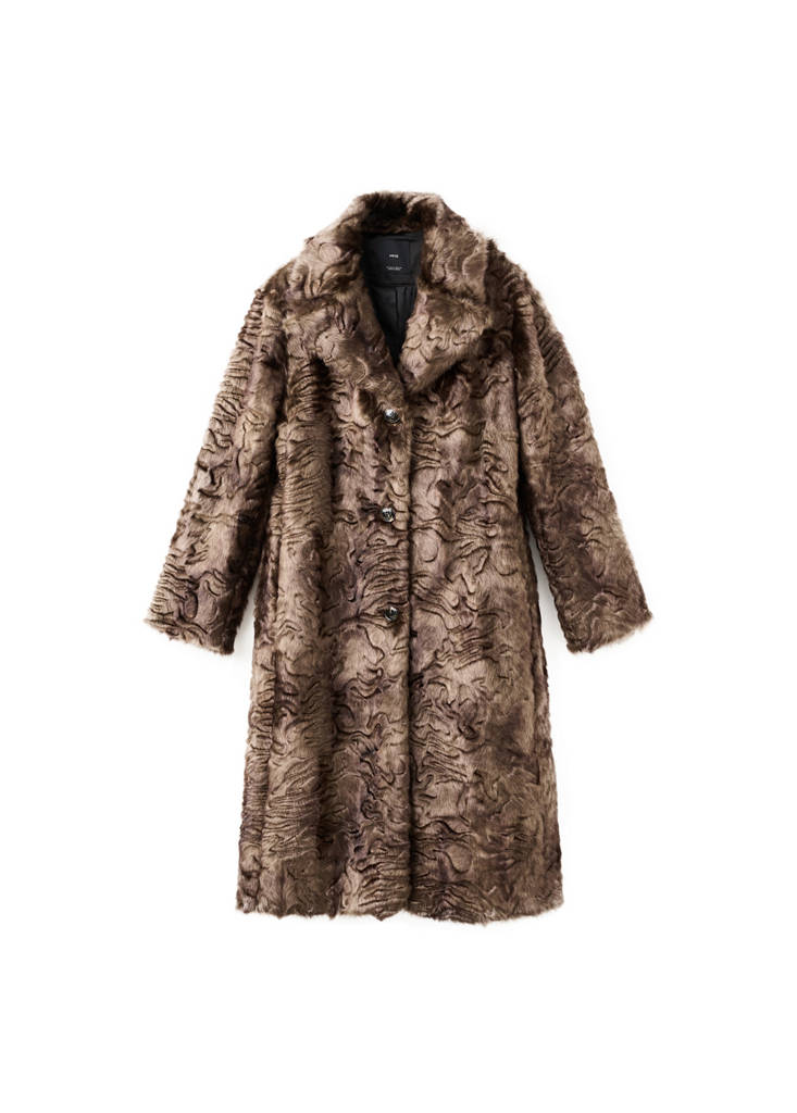 Cappotto In Pelliccia Sintetica Texturizzata