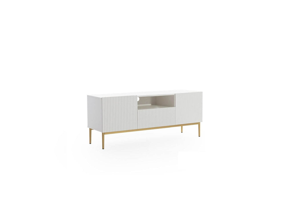 Kasha - TV Unit with Open Compartment - Gold Legs