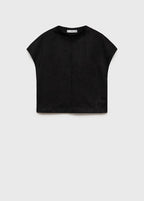 T-shirt in pelle sintetica