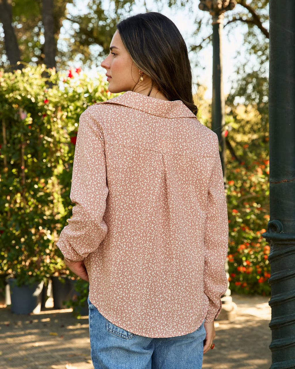 Long-Sleeved Blouse - Nude