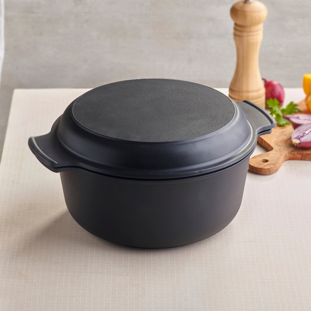 Casseruola con coperchio multifunzione - nero