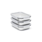 Set De 6 Boîtes De Conservation Avec Couvercle - Argenté