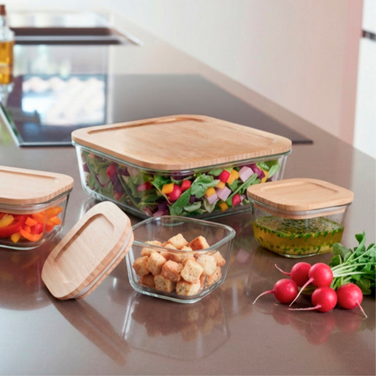 Set De 4 Boîtes De Conservation Avec Couvercle - Transparent