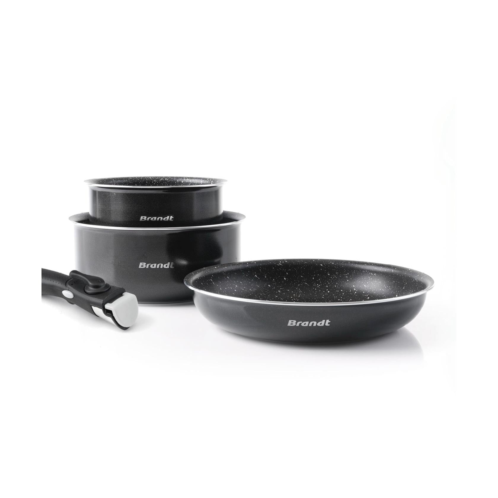 Batterie De Cuisine 4 Pièces - Aluminium Noir