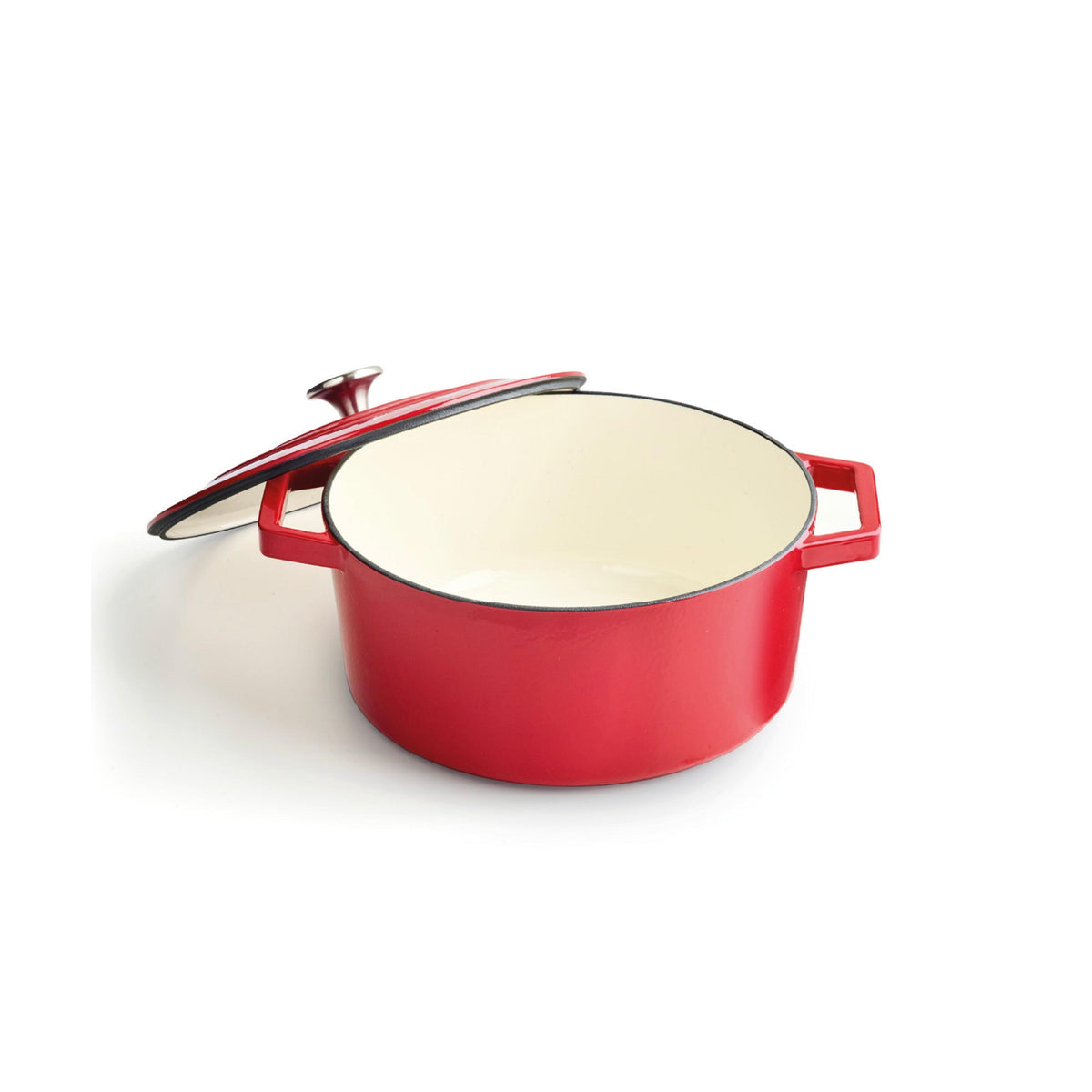 Okrągły żeliwny garnek cocotte – Czerwony