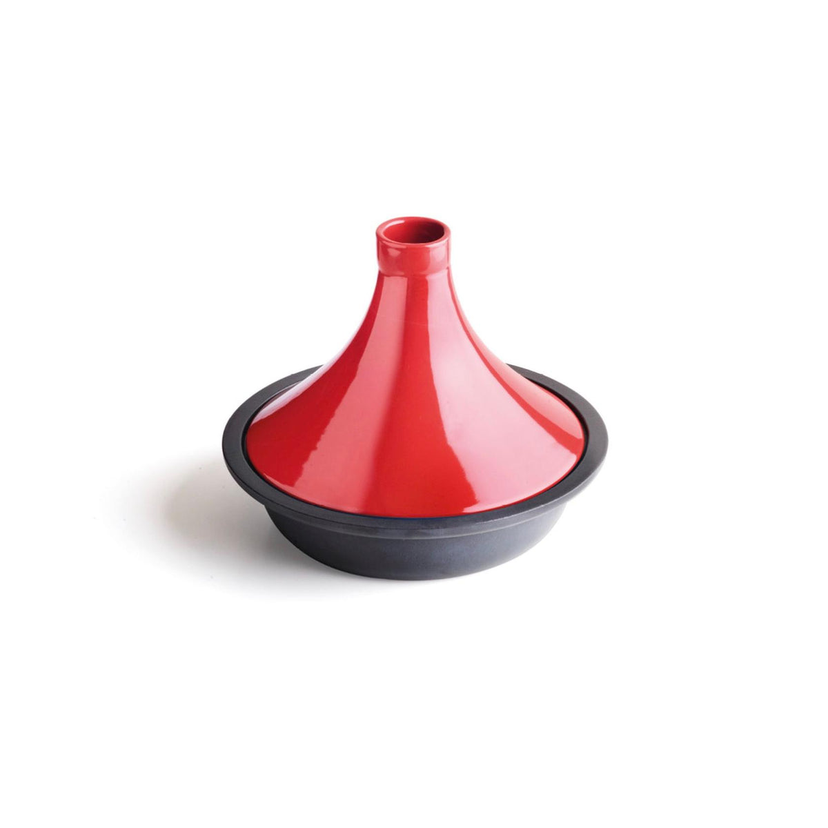 Tajine En Fonte D'Acier Avec Couvercle En Céramique - Rouge