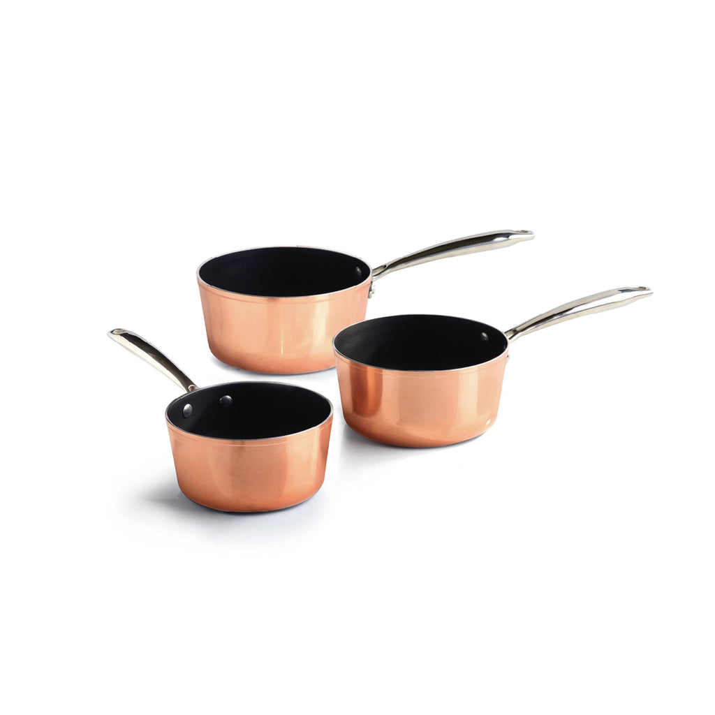 Set of 3 Saucepans - Copper