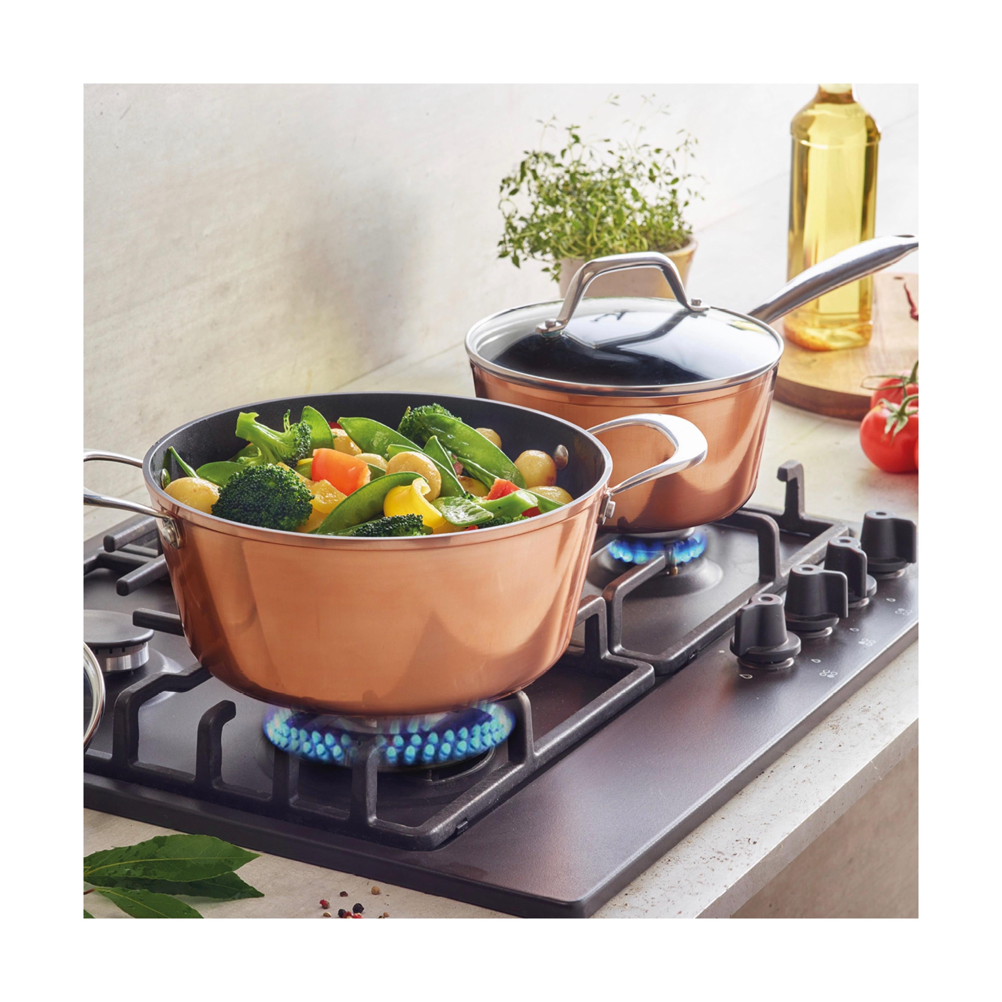 Set of 3 Saucepans - Copper