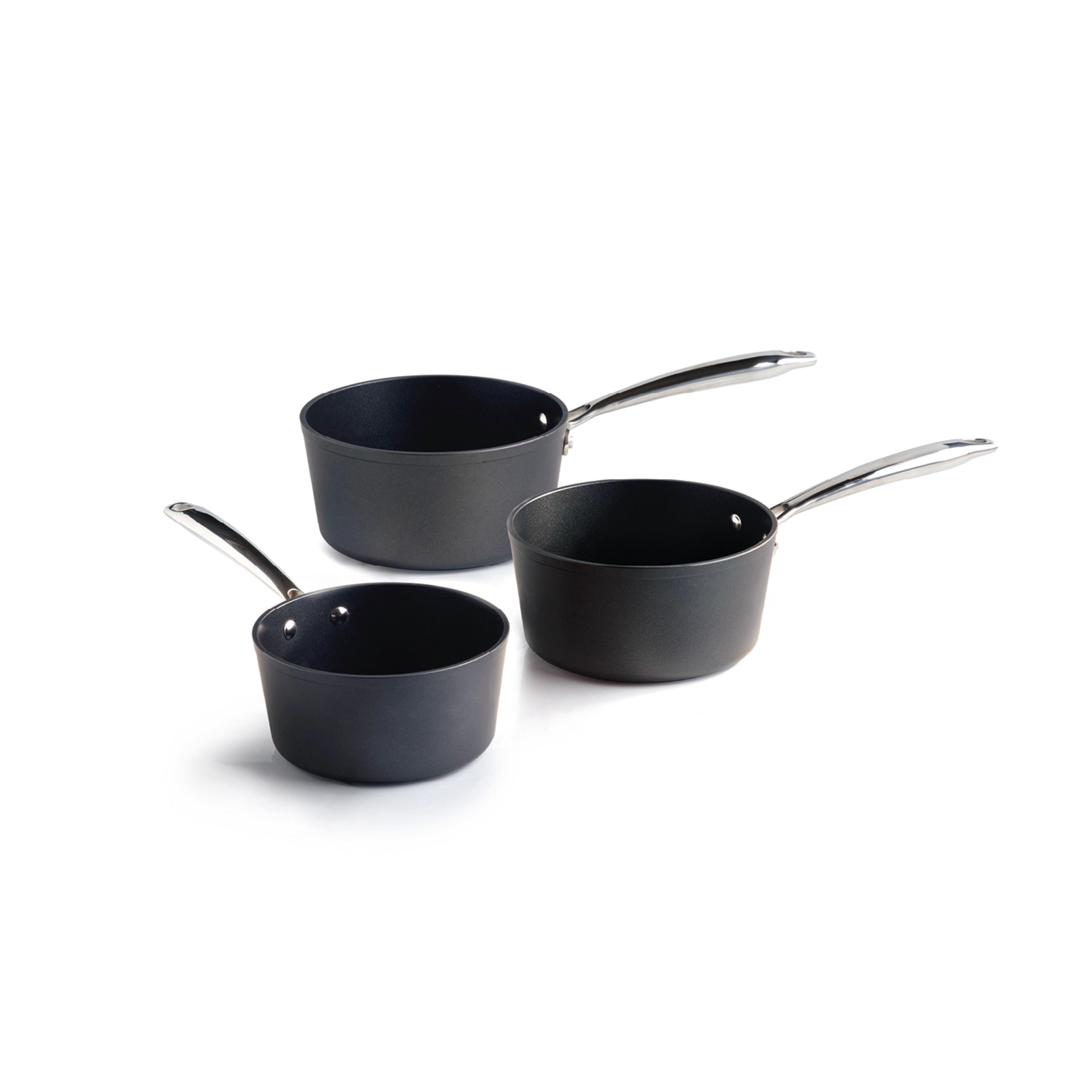 Set of 3 Saucepans - Black