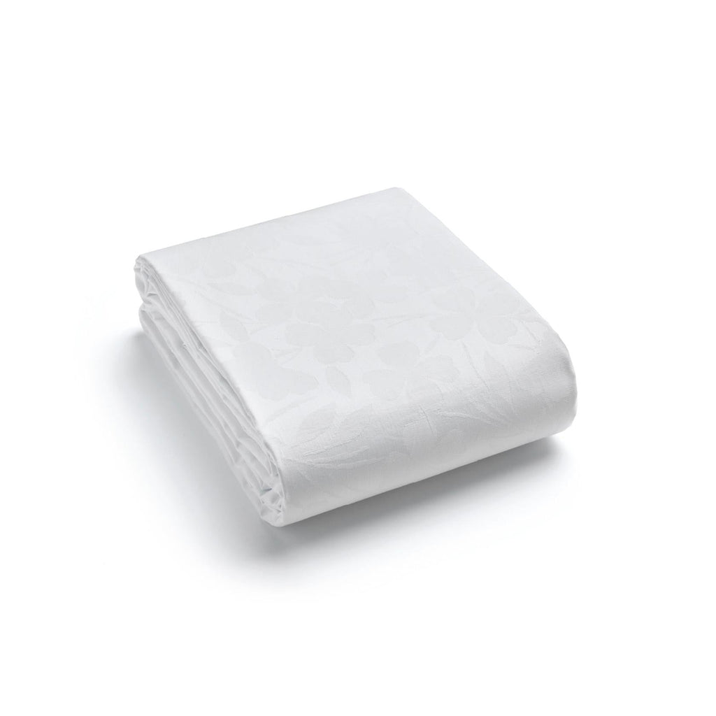 Nappe Tissé Jacquard Fleurette - Blanc