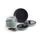 Stackable Cookware Set With Removable Handle 10 Pieces - Pastel Green