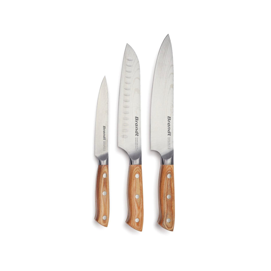 Set di 3 coltelli - Marrone