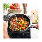 Sauté Pan With Bakelite Handle + Lid - Black