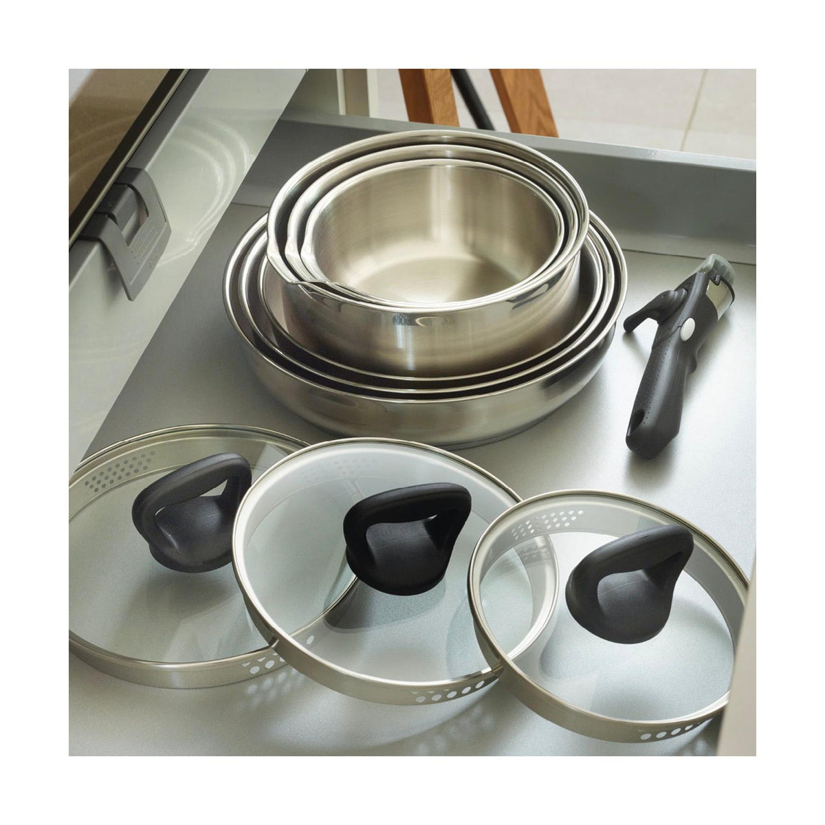 4-Piece Cookware Set In Stainless Steel