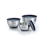 Set of 3 Stainless Steel Mixing Bowls - Silver